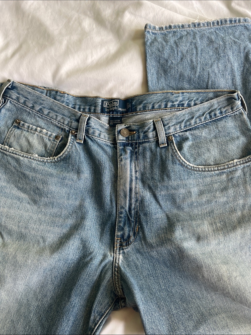 Polo by Ralph Lauren Men's Faded Light Blue Relaxed Jeans
